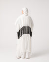 Free Size Pleated Cape Offwhite Silver