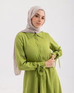 High Low Buttoned Chemise Apple Green