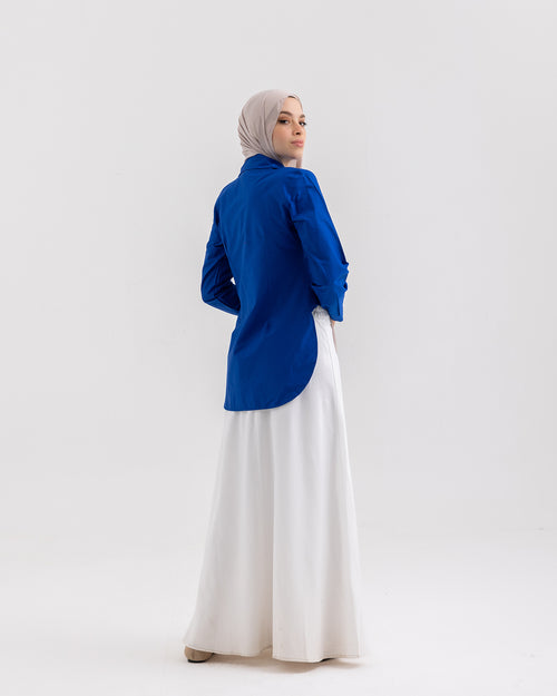Wrap Poplin Chemise Royal Blue