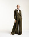 Linen Wrap Blouse Olive