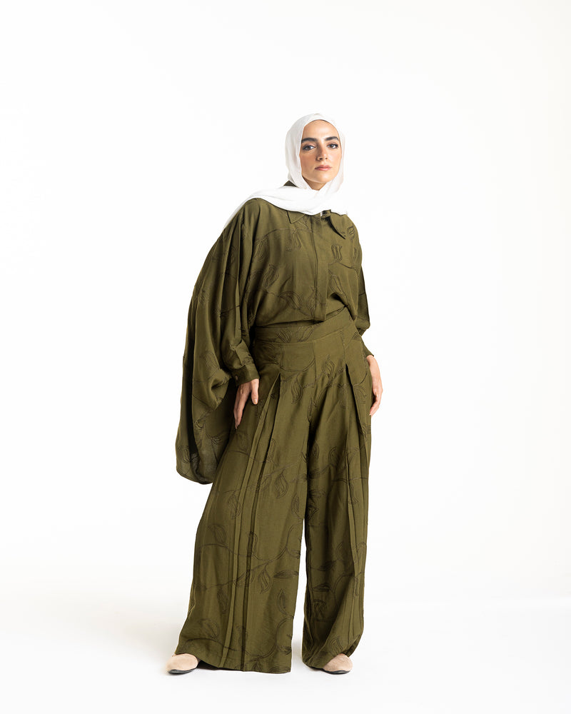 Embroidered Chemise Olive