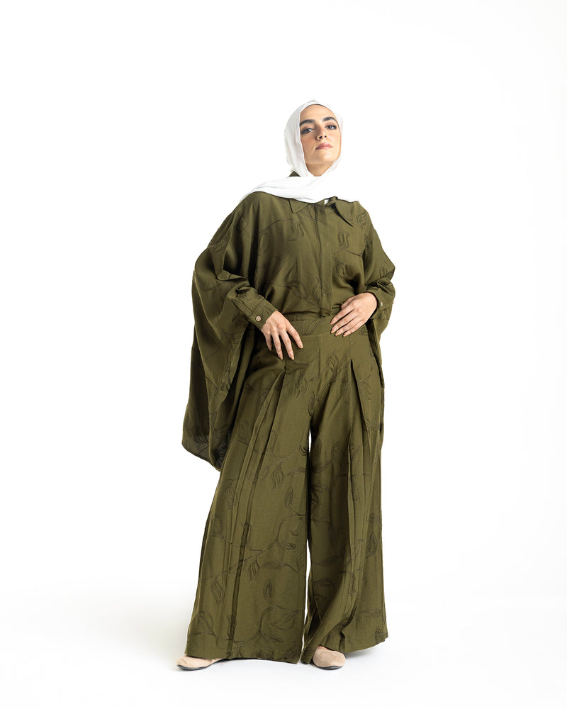 Embroidered Chemise Olive
