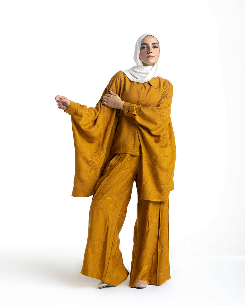 Embroidered Chemise Mustard