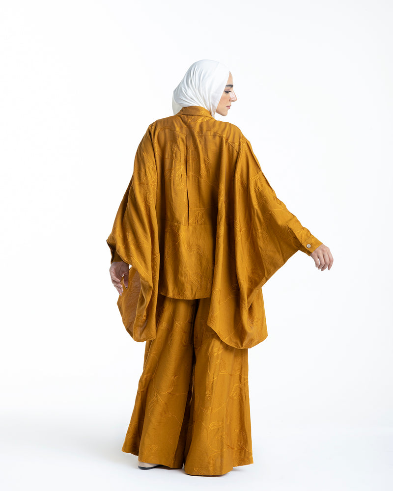 Embroidered Chemise Mustard