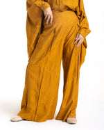 Embroidered Wide Leg Pants Mustard CODE 1703