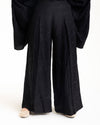 Embroidered Wide Leg Pants Black