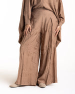 Embrodered Wide Leg Pants Cafe CODE 1703