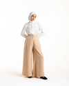 Linen Wide Leg Pants Dark beige code 120