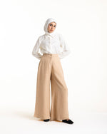 Linen Wide Leg Pants Dark beige code 120