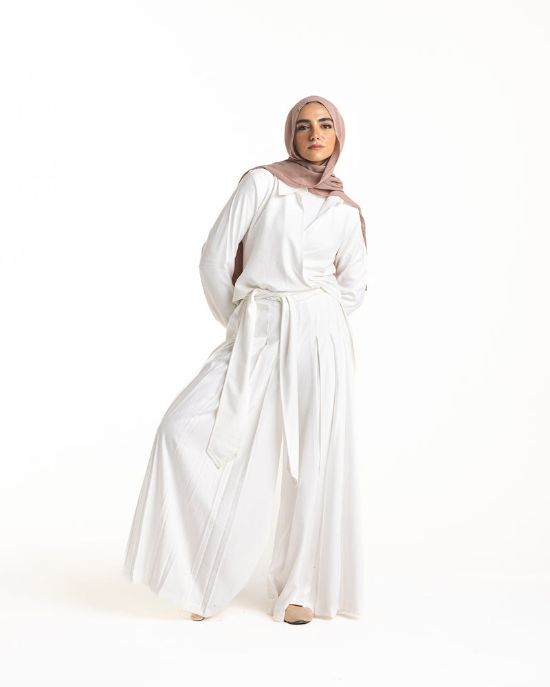 Linen Wrap Blouse White