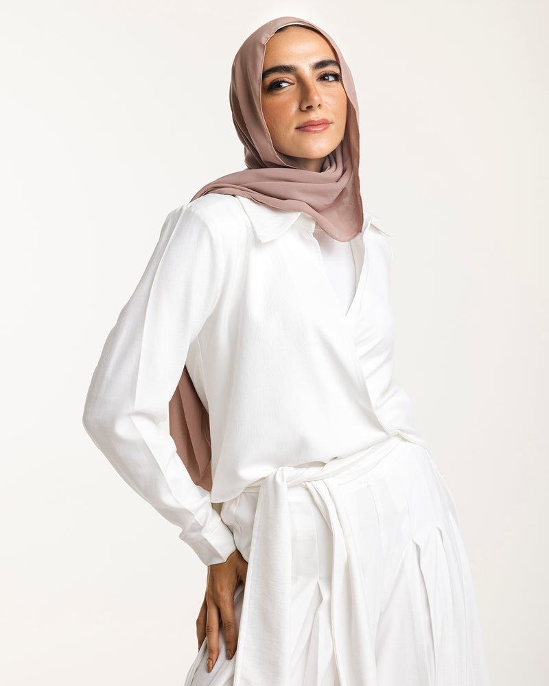 Linen Wrap Blouse White