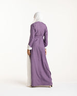 Linen Pleated Dress Mauve