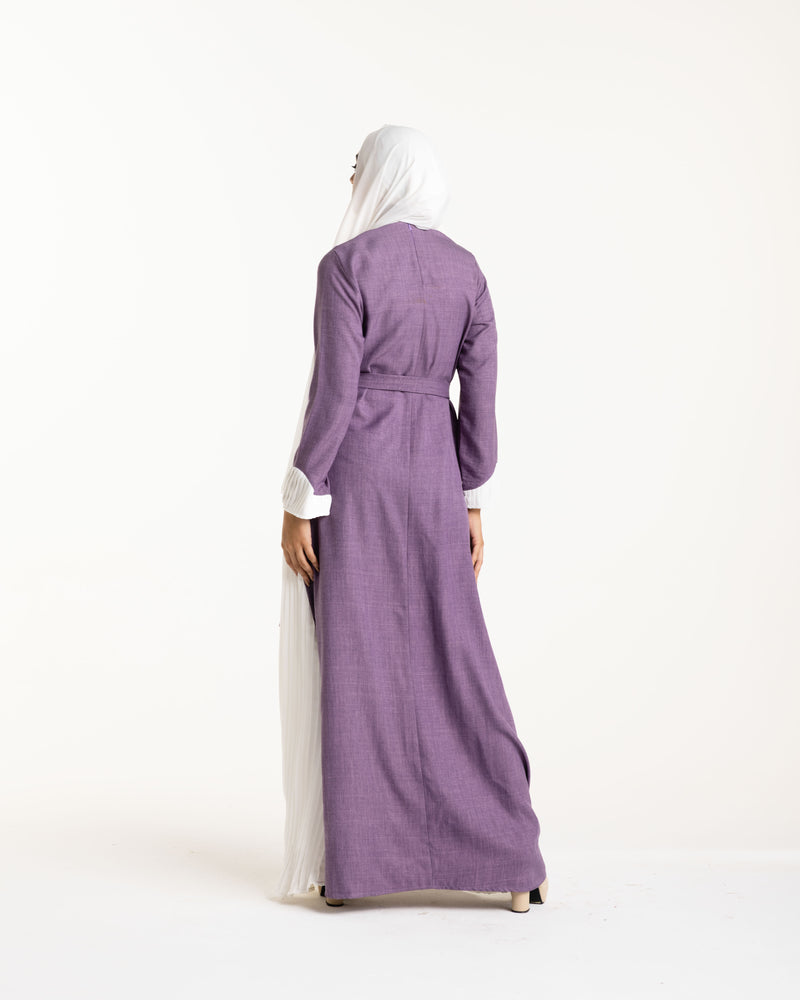 Linen Pleated Dress Mauve