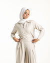 Linen Wrap Blouse Beige