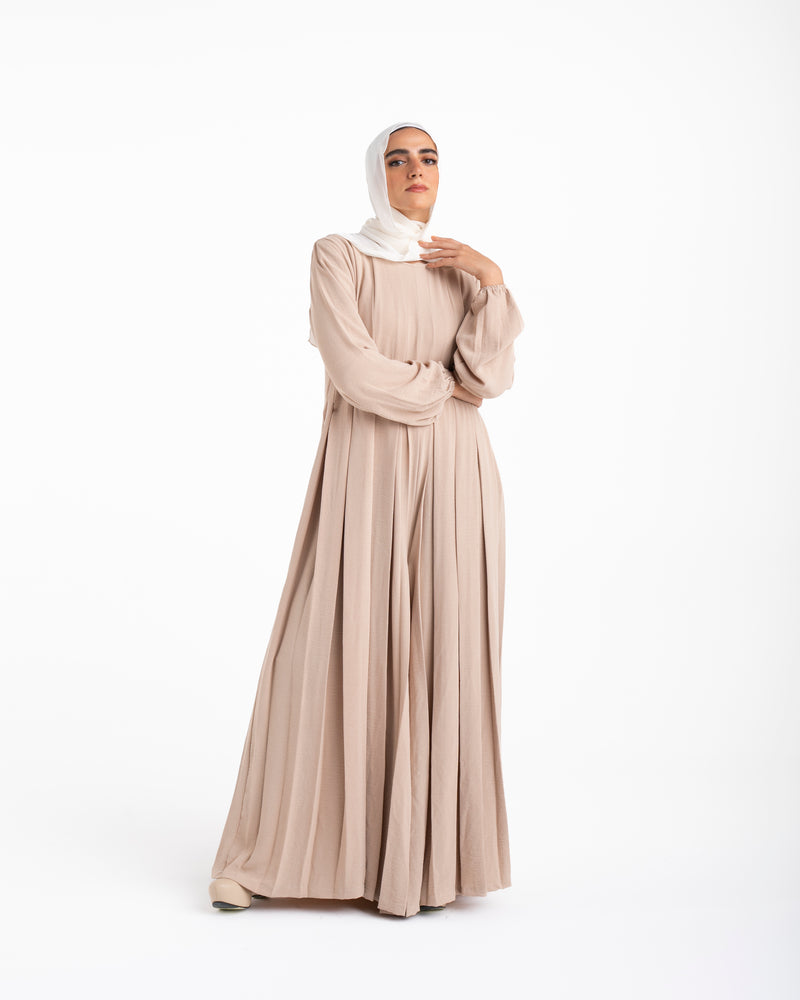 Pleated Jumpsuit Beige CODE 150