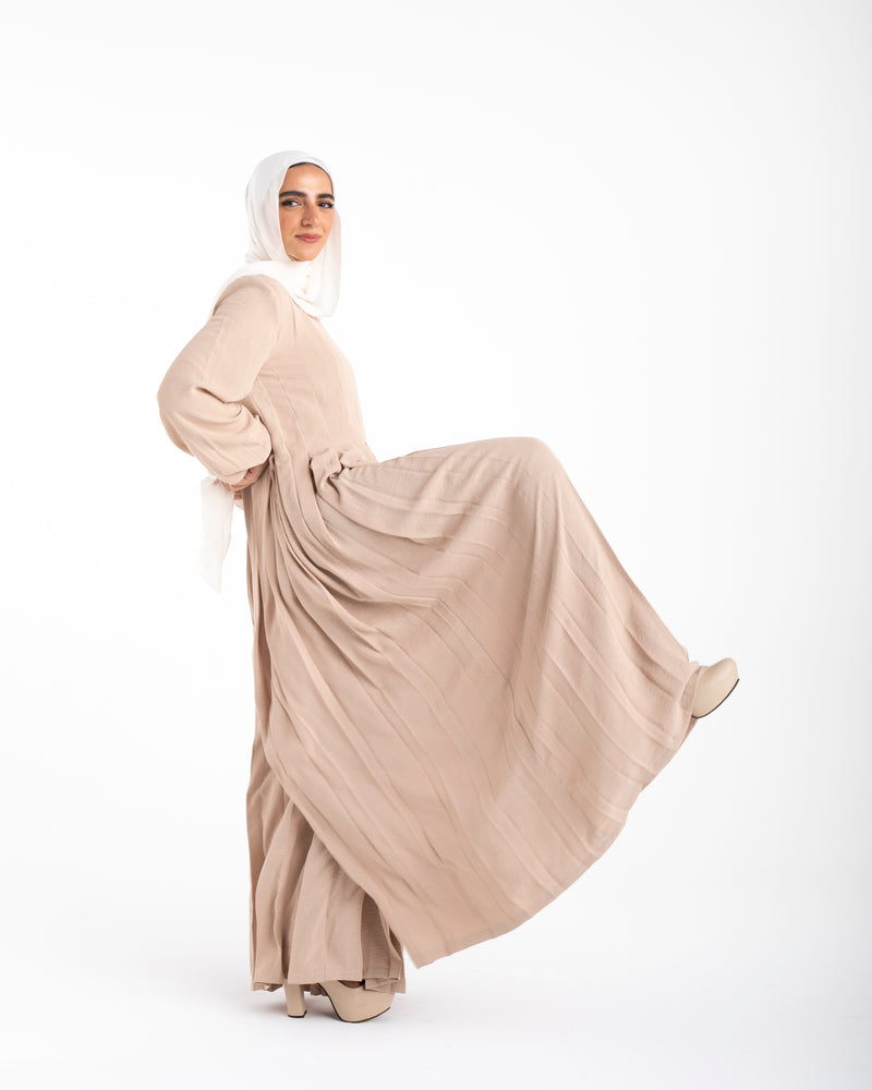 Pleated Jumpsuit Beige CODE 150