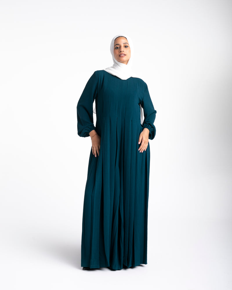 Pleated Jumpsuit Teal CODE 150