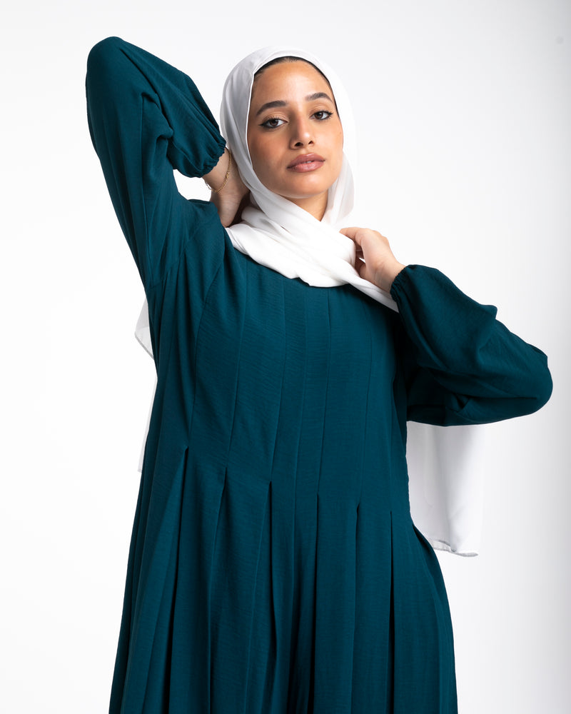 Pleated Jumpsuit Teal CODE 150