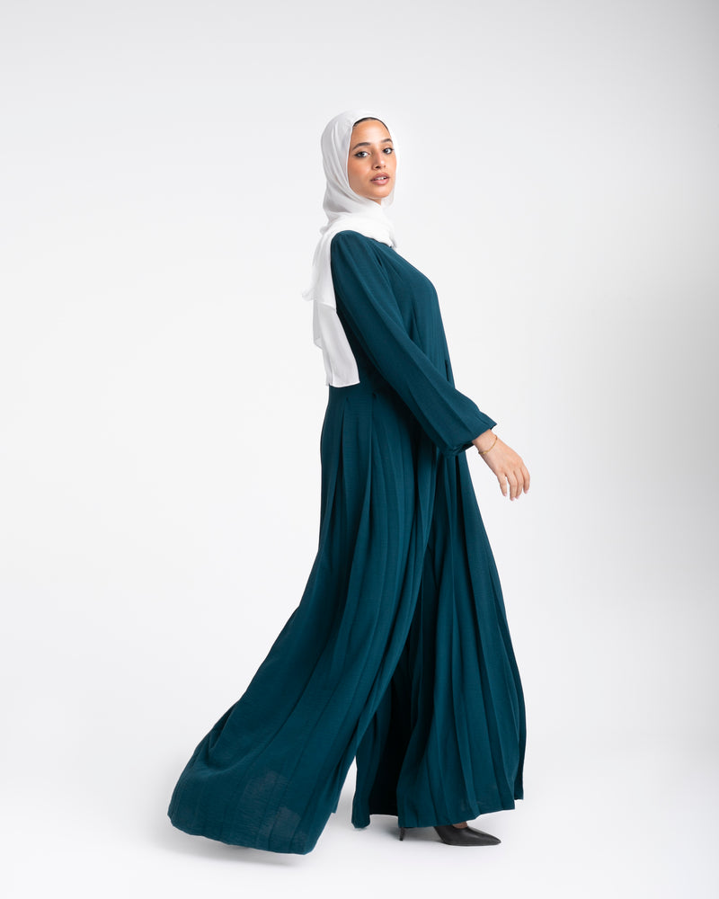 Pleated Jumpsuit Teal CODE 150