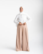 Wide Leg Pants Beige CODE 1702