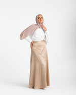 Maxi Silk Skirt Beige