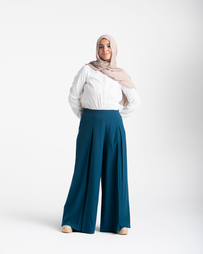 Wide Leg Pants Teal CODE 1702
