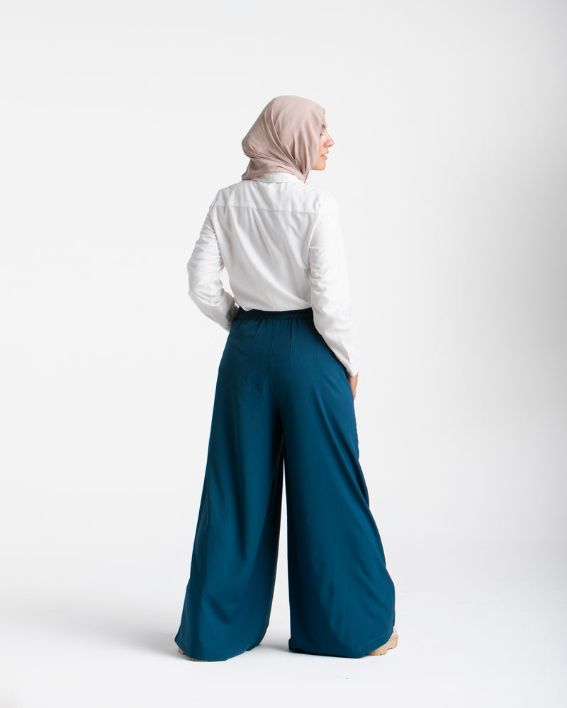 Wide Leg Pants Teal CODE 1702