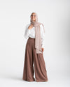 Wide Leg Pants Brown CODE 1702