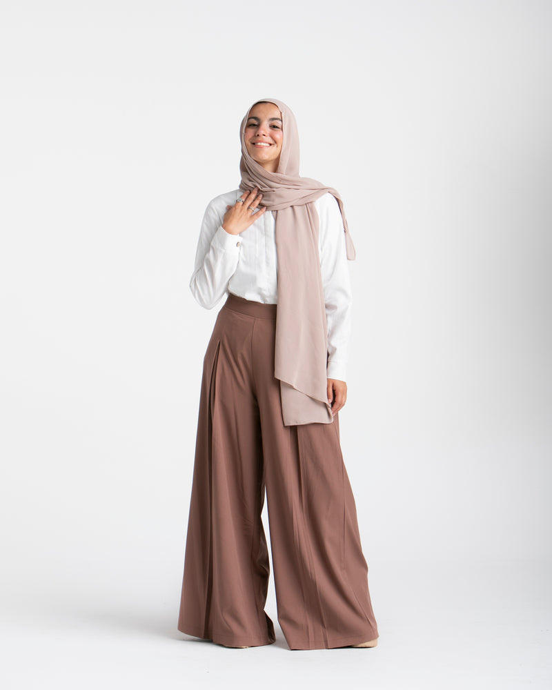 Wide Leg Pants Brown CODE 1702