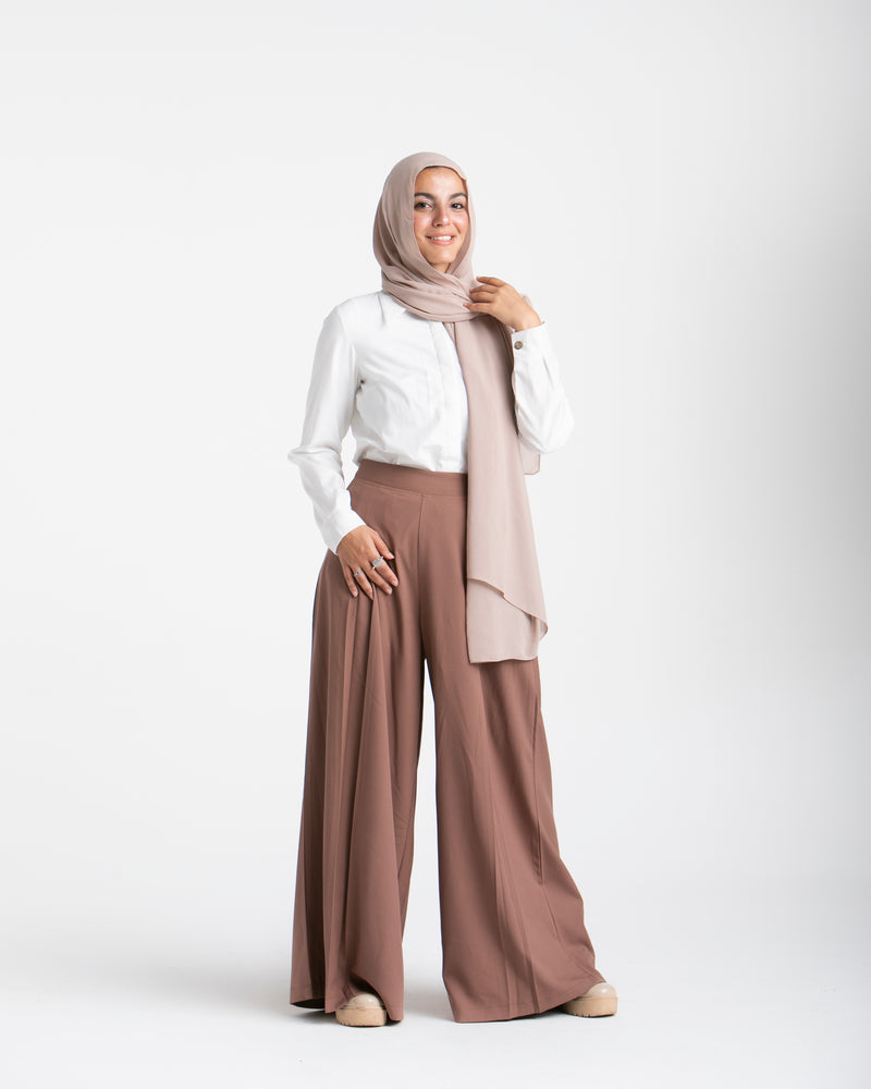 Wide Leg Pants Brown CODE 1702