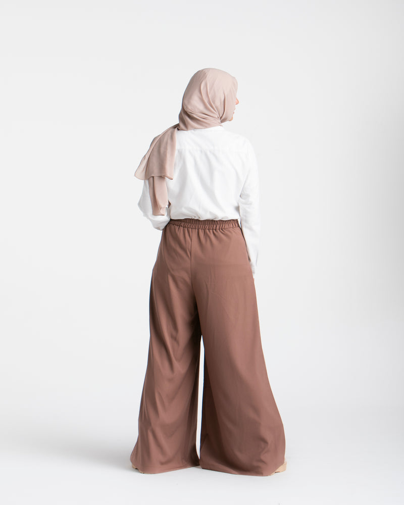 Wide Leg Pants Brown CODE 1702
