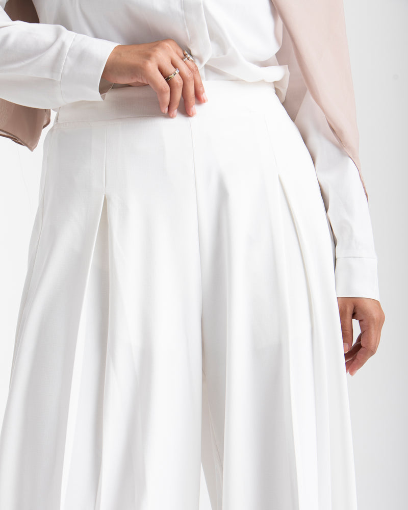 Wide Leg Pants White CODE 1702