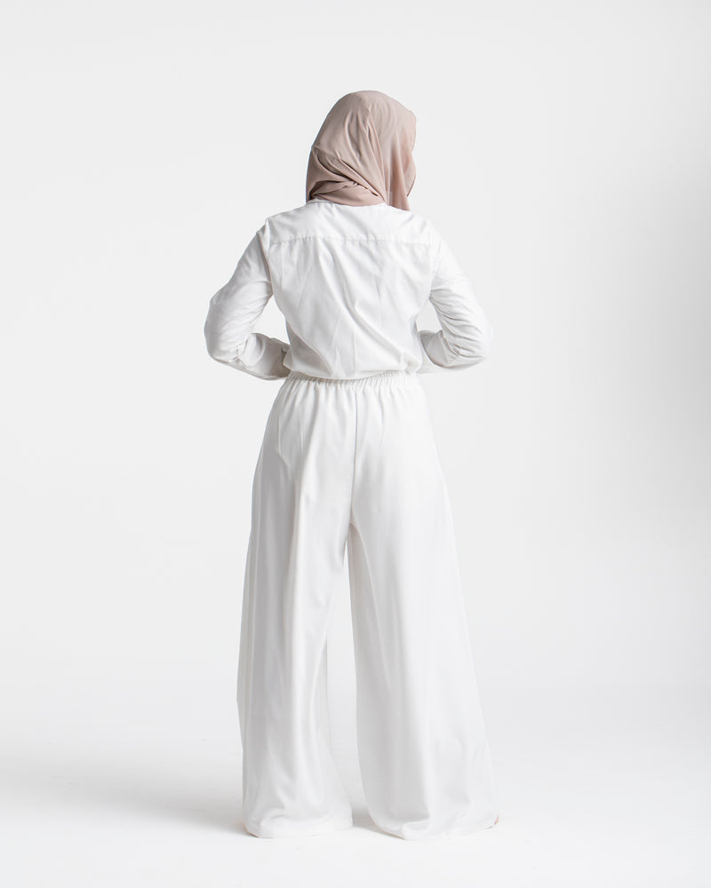 Wide Leg Pants White CODE 1702