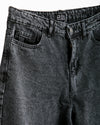 High Waisted Wide Leg Denim Pants Grey CODE 190