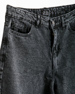 High Waisted Wide Leg Denim Pants Grey CODE 190