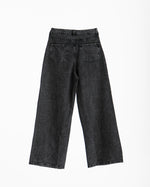 High Waisted Wide Leg Denim Pants Grey CODE 190
