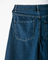 High Waisted Wide Leg Denim Pants Navy