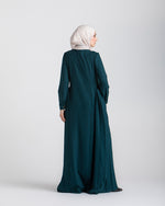 Linen Dress With Pockets Teal CODE 94