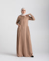 Linen Dress With Pockets Cafe CODE 94