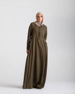 Linen Dress With Pockets Olive CODE 94
