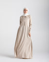Linen Dress With Pockets Beige CODE 94
