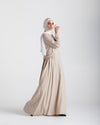 Linen Dress With Pockets Beige CODE 94