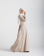 Linen Dress With Pockets Beige CODE 94