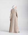 Linen Dress With Pockets Beige CODE 94