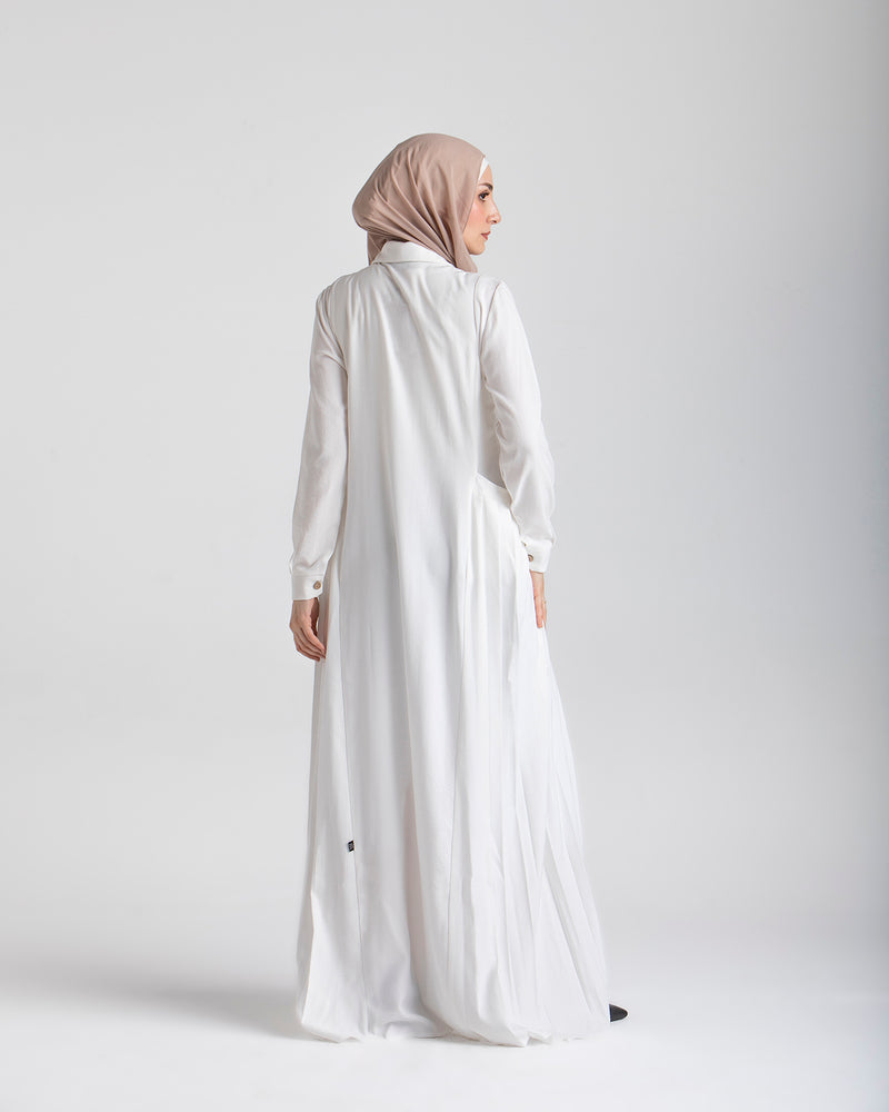 Linen Dress With Pockets White CODE 94