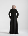 Sleeved Pleated Dress Black CODE 211