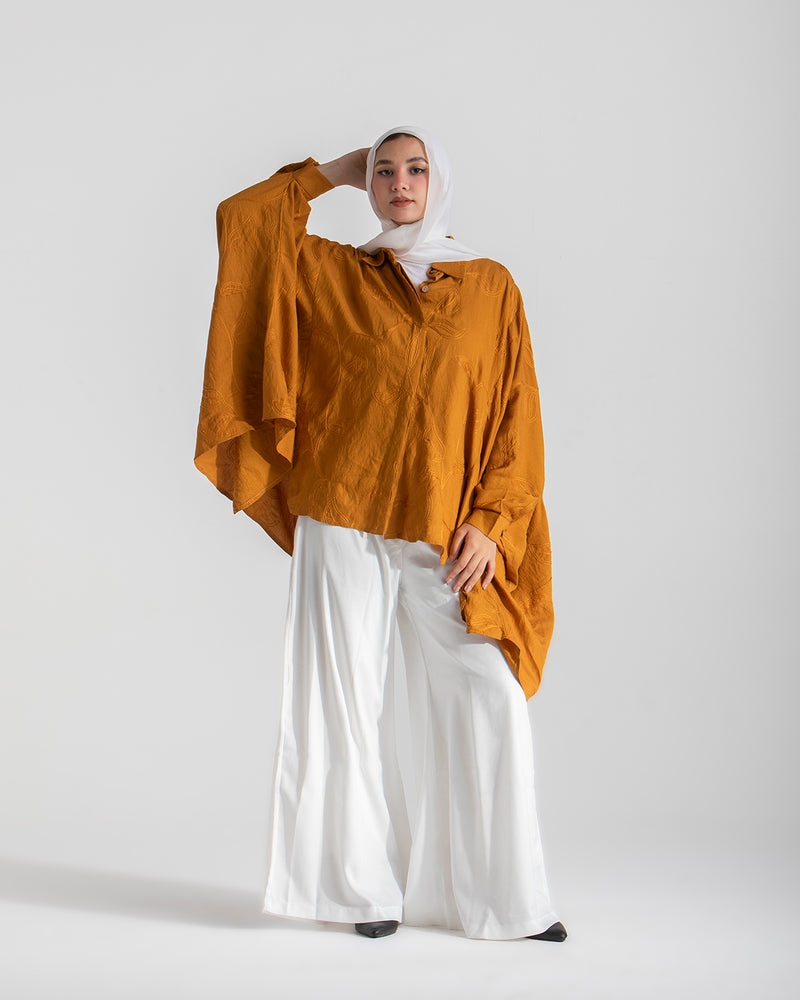 Embroidered Chemise Mustard