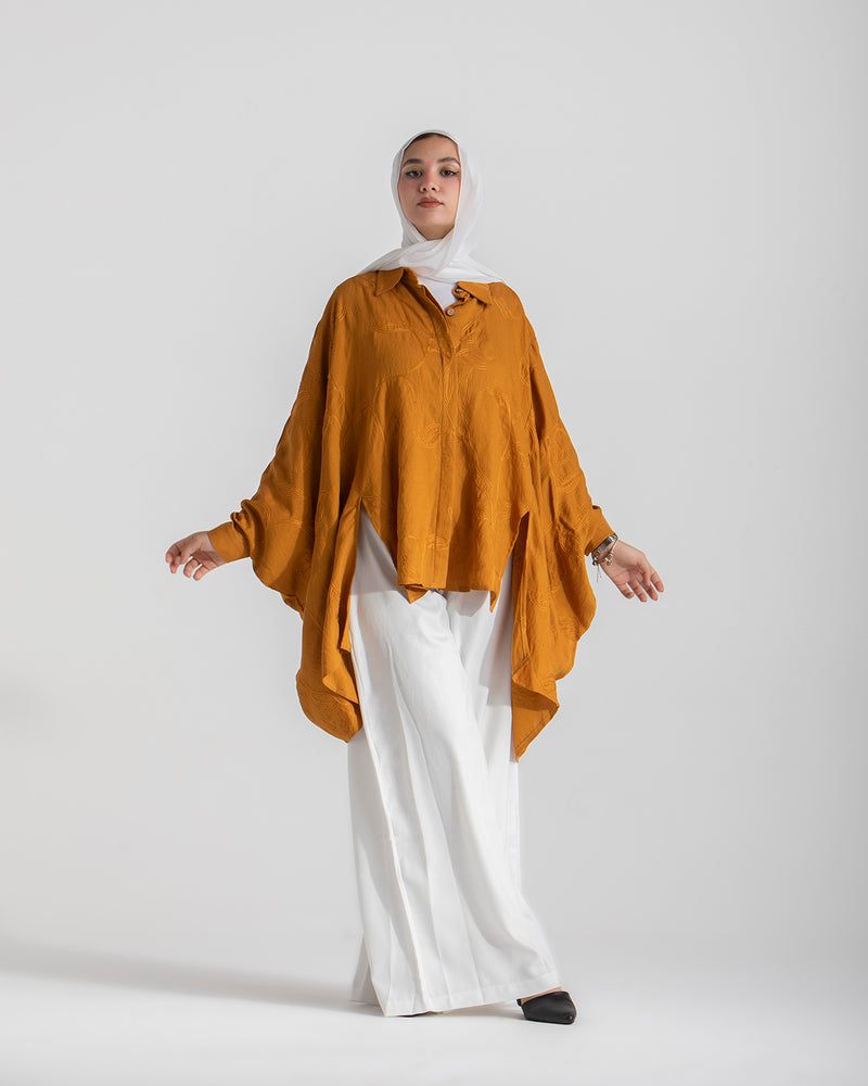 Embroidered Chemise Mustard