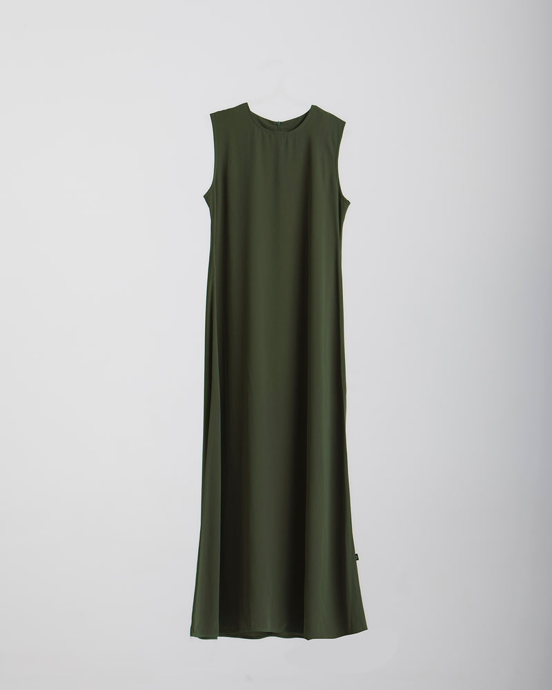 Basic Sleeveless Dress Olive CODE 1