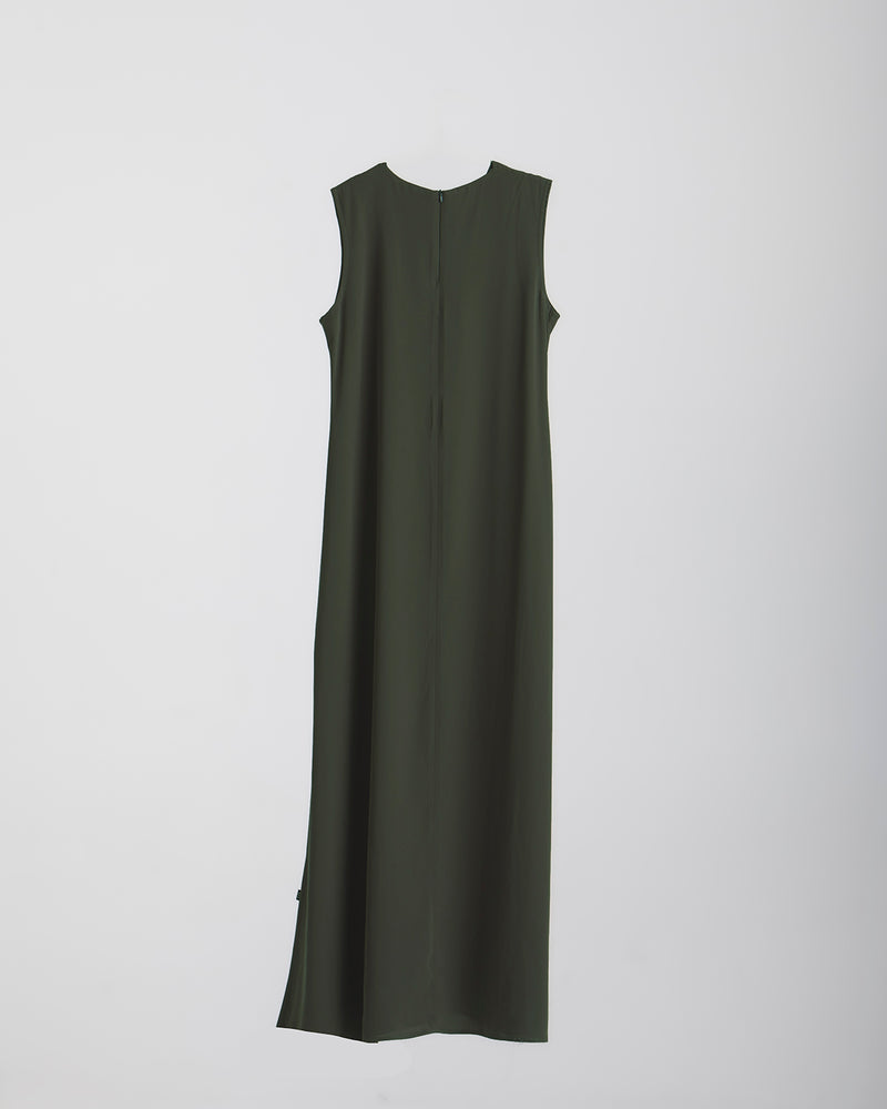 Basic Sleeveless Dress Olive CODE 1